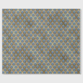 Elegant Blue Gold Art Deco Pattern Cadeaupapier (Vlak)