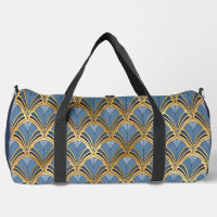 Elegant Blue Gold Art Deco Pattern