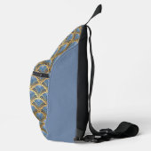 Elegant Blue Gold Art Deco Pattern Sling Bag (Rechts)