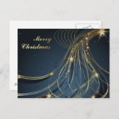 Elegant Blue & Gold Briefkaart (Voorkant / Achterkant)