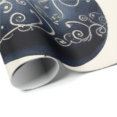 Elegant Blue & Gold Christmas Cadeaupapier (Rol Hoek)