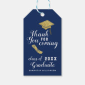 Elegant Blue Gold Class 2025 Afstuderen Bedankt Cadeaulabel (Voorkant)