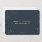 Elegant Blue Gold Foil Hand Lettered Business Feestdagenkaart (Achterkant)