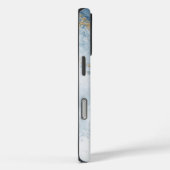 Elegant Blue Gold Glitter Abstract Flow Case-Mate iPhone Case (Achterkant / Rechts)