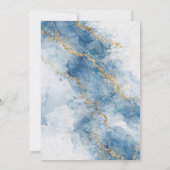Elegant Blue Gold Glitter Abstract Flow Kaart (Achterkant)