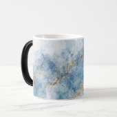 Elegant Blue Gold Glitter Abstract Flow            Magische Mok (Voorkant links)