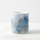 Elegant Blue Gold Glitter Abstract Flow            Magische Mok (Center)
