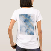 Elegant Blue Gold Glitter Abstract Flow            T-shirt (Achterkant)