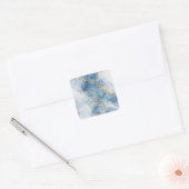 Elegant Blue Gold Glitter Abstract Flow            Vierkante Sticker (Envelop)