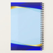 Elegant Blue Gold Luxury Designer Logo Business Planner (Achterkant)