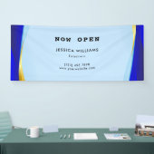 Elegant Blue Gold Luxury Designer Logo Business Spandoek (Beurs)