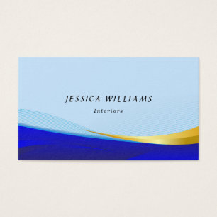 Elégant Blue Gold Luxury Designer Logo Carte cadea