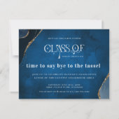 Elegant Blue & Gold Marble Graduation Kaart (Voorkant)