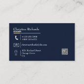 Elegant Blue Gold Pink Visitekaartje (Achterkant)