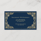 Elegant Blue Gold  Visitekaartje (Achterkant)