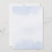 Elegant Blue & Gold Wedding Invitation Kaart (Achterkant)