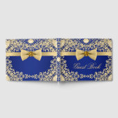 Elégant Blue Gold Wedding Party Événement Livre d' (Complet)