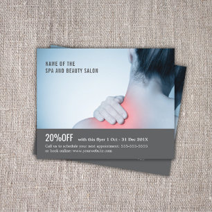 Elegant Blue Gray Photo Massage Therapist Flyer
