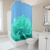 Elegant Blue Green Floral Douchegordijn (In situ)