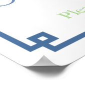 Elegant Blue Green Ginger Jar Shower Party Poster (Hoek)