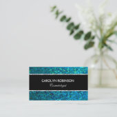 Elegant Blue Green Glitter Visitekaartje (Staand voorkant)