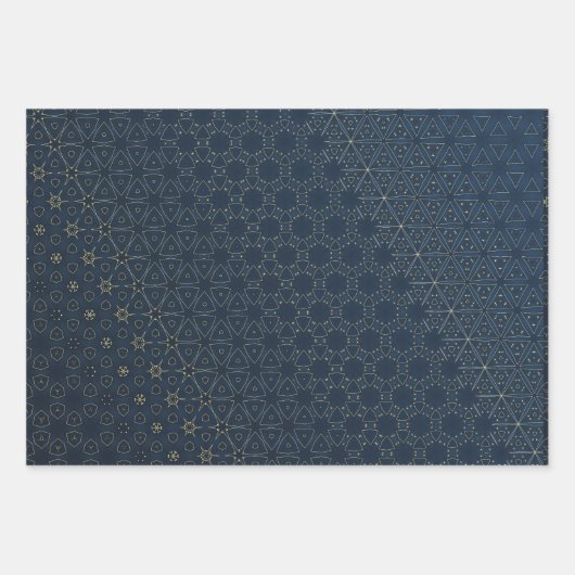 Elegant Blue Green Gold Merry kerstwrapping Inpakpapier Vel (Voorkant 3)