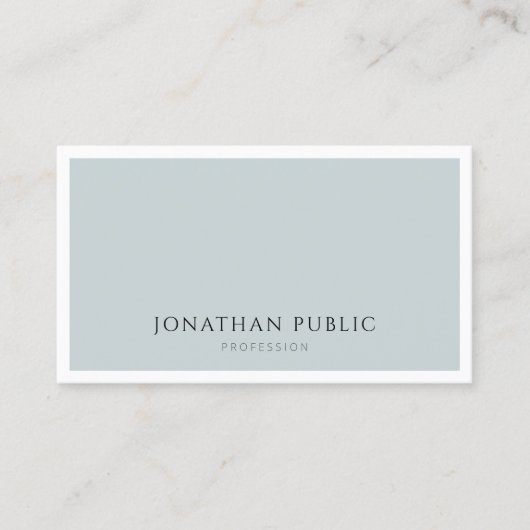 Elegant Blue Green Minimalist Modern Simple Plain Visitekaartje (Voorkant)