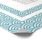 Elegant Blue Green Pattern Seigaiha Seating Chart Poster (Hoek)