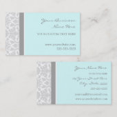 Elegant Blue Grey Damask Visitekaartjes (Voorkant / Achterkant)