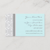 Elegant Blue Grey Damask Visitekaartjes (Achterkant)