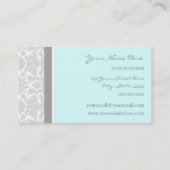 Elegant Blue Grey Damask Visitekaartjes (Achterkant)