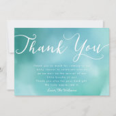 Elegant Blue Hand Lettered Script Baby shower Bedankkaart (Voorkant)