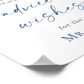 Elegant Blue Hydrangea Advice & Wishes Wedding Poster (Hoek)