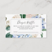 Elegant Blue Hydrangea Baby shower Diaper Raffle Informatiekaartje (Voorkant)