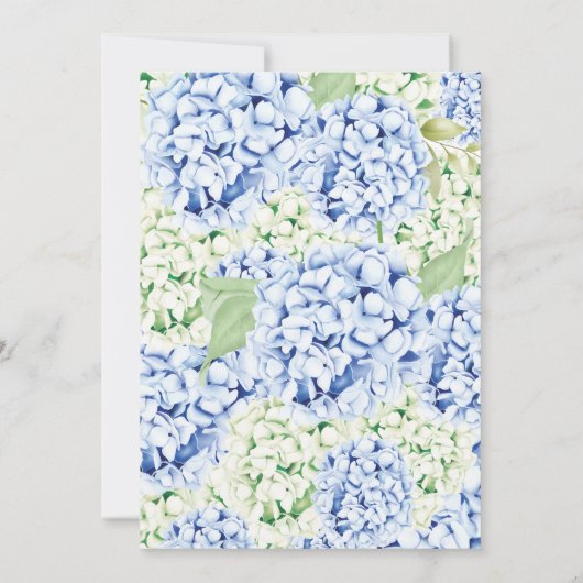 Elegant Blue Hydrangea Baby shower Invitation Kaart (Achterkant)