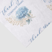 Elegant Blue Hydrangea Dank u Sticker Logo Tissuepapier (Detail)