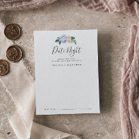 Elegant Blue Hydrangea Date Night Idea Kaarten
