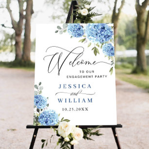 Elegant Blue Hydrangea Eucalyptus Verlovingsfeest Poster