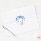 Elegant Blue Hydrangea Eucalyptus Vrijgezellenfees Ronde Sticker (Envelop)
