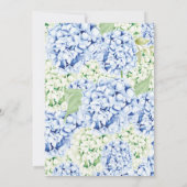 Elegant Blue Hydrangea First Community Invitation Kaart (Achterkant)