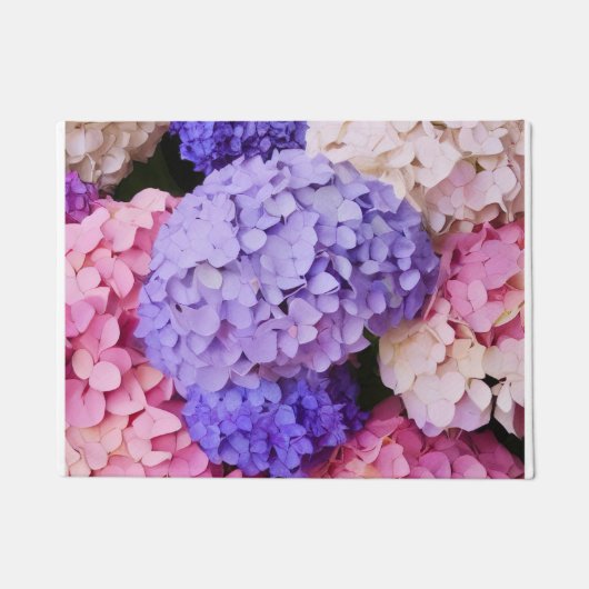 Elegant Blue Hydrangea Floral afbeelding Deurmat (Voorkant)