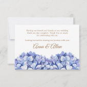 Elegant Blue Hydrangea Floral Bedankkaart (Achterkant)