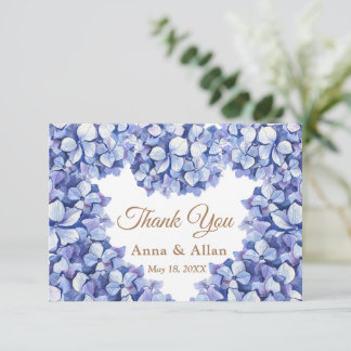 Elegant Blue Hydrangea Floral Bedankkaart