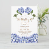 Elegant Blue Hydrangea Floral Kaart (Staand voorkant)