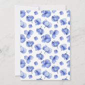 Elegant Blue Hydrangea Floral Virtual Wedding Kaart (Achterkant)