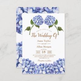 Elegant Blue Hydrangea Floral Wedding Invitation