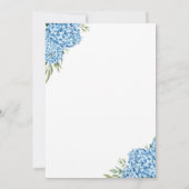 Elegant Blue Hydrangea Floral Wedding Kaart (Achterkant)