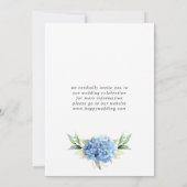 Elegant Blue Hydrangea Floral Wedding Save The Date (Achterkant)