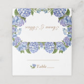 Elegant Blue Hydrangea Floral White Wedding Place (Buitenkant ongevouwen)