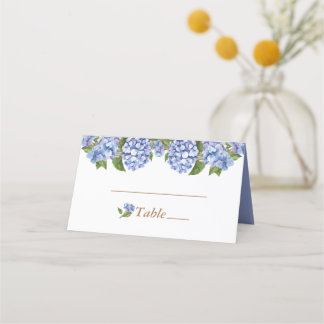 Elegant Blue Hydrangea Floral White Wedding Place